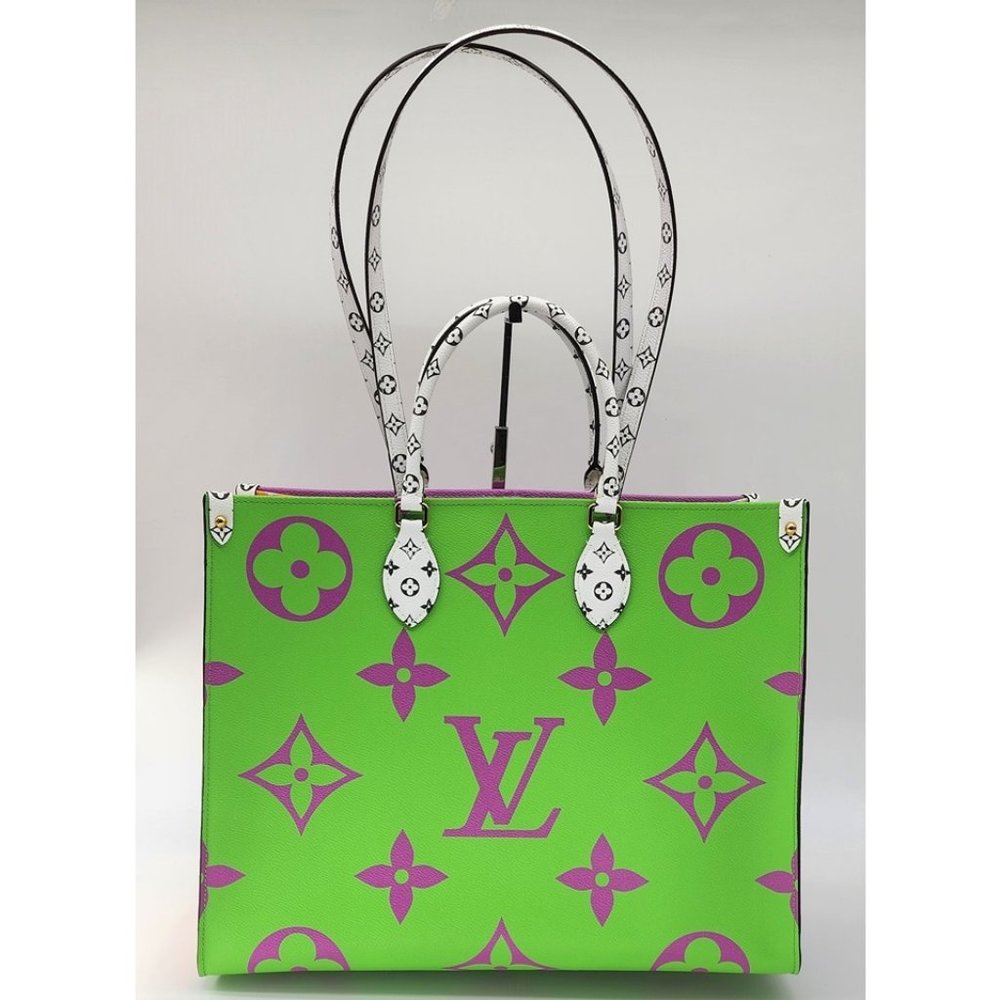 Louis Vuitton Onthego GM Giant Flower Limited Edition Purple Vert Monogram Tote - Picture 3 of 12